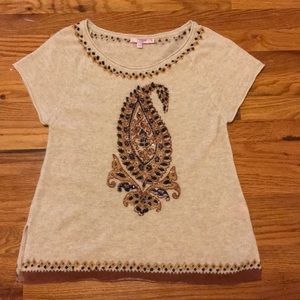 Calypso St Barth jeweled paisley cashmere sweater